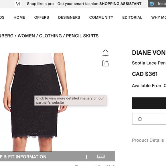 DIANE VON FURSTENBERG black lace skirt - Picture 2 of 9